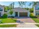 Charming single-story home with a well-manicured lawn and a brick paver driveway at 5607 Estero Loop, Port Orange, FL 32128