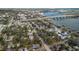 Aerial view of the property near Canal Street and Riverside Park with waterfront views at 600 Magnolia St, New Smyrna Beach, FL 32168