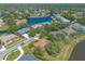 Picturesque aerial shot showcasing a community surrounded by lush greenery and sparkling blue waterways at 6093 Sabal Creek Blvd, Port Orange, FL 32128