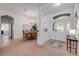 Open foyer showcasing the dining area and decorative glass front door at 634 Woodford Dr, Debary, FL 32713