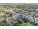 A picturesque aerial view shows a beautiful residential community near a lush golf course at 1100 Loch Linnhe Ct, New Smyrna Beach, FL 32168