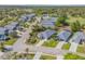 Aerial view of a residential community showcases the homes and their landscaping at 1100 Loch Linnhe Ct, New Smyrna Beach, FL 32168