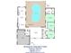 Floor plan of home at 124 Anchor Dr., Ponce Inlet, FL 32127, a 3 bedroom, 2 bathroom home with a pool at 124 Anchor Dr, Ponce Inlet, FL 32127