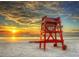 Lifeguard stand at sunset on the beach at 2530 Tamarind Dr, Edgewater, FL 32141