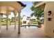 Outdoor area featuring a pool, fireplace, and covered patio at 2813 Ballard Ave, Orlando, FL 32833