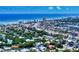 Aerial view showcasing a coastal neighborhood, the beach, and the beautiful ocean view at 650 S Pine St, New Smyrna Beach, FL 32169
