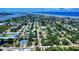 Breathtaking view of a coastal community with mature trees, ocean, and a blend of residential properties at 650 S Pine St, New Smyrna Beach, FL 32169