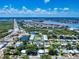 Breathtaking aerial view of the coastal community, including the intercostal waterway, nearby beaches, and local amenities at 650 S Pine St, New Smyrna Beach, FL 32169