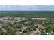 Spacious aerial view showcasing a neighborhood with mature trees, a lake, and community amenities at 1119 Wild Oak Ter, Deland, FL 32720