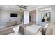 Bedroom with a mounted television, recessed lighting, ceiling fan and adjoining room at 1787 Earhart Ct, Port Orange, FL 32128