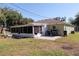 Well-maintained backyard with a screened-in patio and outdoor grilling area, ideal for entertainment at 2204 Kumquat Dr, Edgewater, FL 32141