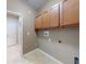 Laundry room offers cabinet storage space, washer, and dryer hookups at 3455 Pegaso Ave, New Smyrna Beach, FL 32168