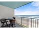 Oceanfront balcony with seating to enjoy view of beach at 5201 S Atlantic Ave # 708A, New Smyrna Beach, FL 32169