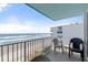Balcony featuring beach views and outdoor seating at 5201 S Atlantic Ave # 708A, New Smyrna Beach, FL 32169