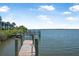 Picturesque waterfront views from the private dock, offering serene scenery and direct access to the bay waters for fishing at 845 Ladyfish Ave # B204, New Smyrna Beach, FL 32169