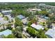 An aerial view of the property showcasing the home, landscaping and neighborhood at 913 Palmetto St, New Smyrna Beach, FL 32168