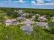 Aerial view of a residential neighborhood with well-maintained homes, lush greenery, and community amenities at 1156 Rivercrest Ct, Port Orange, FL 32128