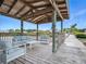 Beautiful covered dock with outdoor seating area to enjoy stunning waterfront views at 1601 S Riverside Dr, Edgewater, FL 32132