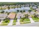 Aerial view of a home in a residential neighborhood with waterfront and lush green landscapes at 1748 Savannah Ln, Port Orange, FL 32128