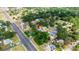 This aerial view highlights a charming neighborhood with lush landscaping and convenient street access at 1851 Needle Palm Dr, Edgewater, FL 32141