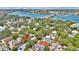 Aerial view of homes with the coast in the background at 209 Esther St, New Smyrna Beach, FL 32169