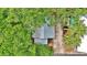 Overhead view of the home, surrounded by lush greenery and mature trees at 209 Esther St, New Smyrna Beach, FL 32169