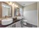 Elegant bathroom with dual sinks, modern fixtures, and a stylish vanity at 2713 Needle Palm Dr, Edgewater, FL 32141