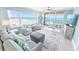 Bright living room featuring large windows offering breathtaking ocean views and comfortable seating at 3311 S Atlantic Ave # 801, Daytona Beach, FL 32118
