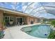 Relaxing screened-in pool area with ample seating and a beautiful view of the backyard at 3376 Leonardo Ln, New Smyrna Beach, FL 32168