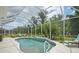 Screened-in pool with lush landscaping offers a private oasis for relaxation and enjoyment of the outdoors at 3376 Leonardo Ln, New Smyrna Beach, FL 32168