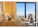 Inviting living space with balcony access, comfortable seating, and scenic ocean views at 4201 S Atlantic Ave # 402, New Smyrna Beach, FL 32169