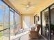 The screened balcony has nice carpet and lovely furniture; a perfect place to unwind at 460 Bouchelle Dr # 104, New Smyrna Beach, FL 32169