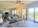 Cozy living room with stylish decor, comfortable seating, and natural light at 460 Bouchelle Dr # 104, New Smyrna Beach, FL 32169