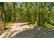 Long paved driveway leading to the house, bordered by trees and greenery at 706 S Timberlane Dr, New Smyrna Beach, FL 32168