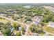 A serene aerial scene presents houses nestled among lush trees and a nearby lake at 995 16Th St, Edgewater, FL 32132