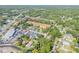 Overhead view of the property and surrounding neighborhood at 114 Hickory St, New Smyrna Beach, FL 32168