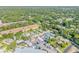 An aerial view of the neighborhood and property at 114 Hickory St, New Smyrna Beach, FL 32168