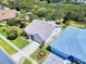Aerial view of suburban homes with well-maintained yards and mature landscaping at 1307 Wayne Ave, New Smyrna Beach, FL 32168