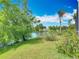Backyard with a serene lake view and lush greenery, a tranquil oasis at 1840 Tara Marie Ln, Port Orange, FL 32128