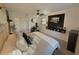 Serene main bedroom featuring a modern design, stylish decor, and ample natural light at 208 Wellington Dr, Daytona Beach, FL 32119