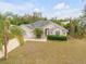 Charming single-story home boasts a well-manicured lawn and inviting entrance with a bright red front door at 2435 Alton Rd, Deltona, FL 32738