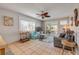 Relaxing living room with a slider door to the backyard pool and patio area at 2510 S Atlantic Ave, New Smyrna Beach, FL 32169