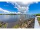 Beautiful waterfront scene with a dock structure visible and clear skies above the tranquil waters at 2576 Sunset Dr, New Smyrna Beach, FL 32168