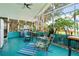 Bright, screened patio with lush plants, a grill, and comfortable seating at 2726 Victory Palm Dr, Edgewater, FL 32141