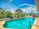 Inviting swimming pool surrounded by lush landscaping, comfortable seating, and a screened enclosure offers a private oasis at 31 E Sea Harbor, Ormond Beach, FL 32176