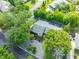 An aerial view of the home highlighting its well-maintained landscaping, circular driveway, and the roof at 315 Sweet Bay Ave, New Smyrna Beach, FL 32168