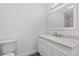 Bathroom featuring modern vanity with stone countertop and updated fixtures at 3610 Donna St, Port Orange, FL 32129