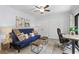 Multi-purpose bedroom offers futon and functional desk space at 3808 Saxon Dr, New Smyrna Beach, FL 32169