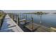 Scenic view of the community dock with calming water view and coastal landscaping at 402 Bouchelle Dr # 205, New Smyrna Beach, FL 32169