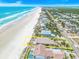 Aerial view of beach house property outlined in yellow with beach proximity at 4323 S Atlantic Ave, Port Orange, FL 32127